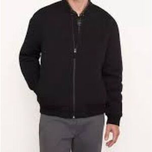 Vince 100% Wool Full Zip Bomber Sweater Cardigan Dark Green Sz S